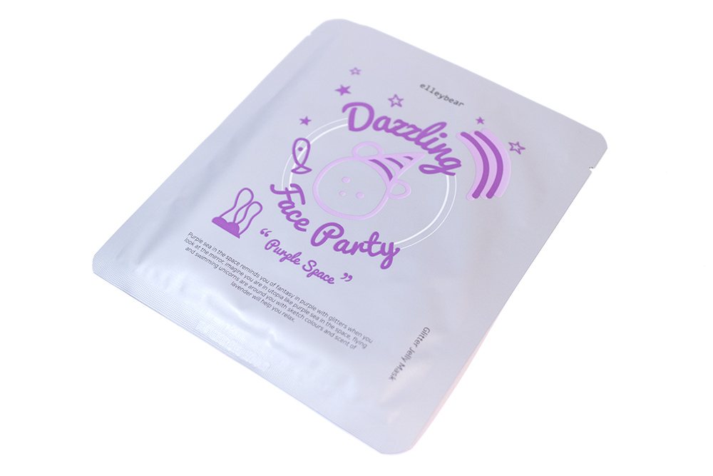 Dazzling Face Party Elleybear Purple Space Glitter Jelly Mask Review BBCosmetic